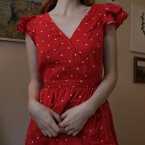 Red polka dot Maxi dress